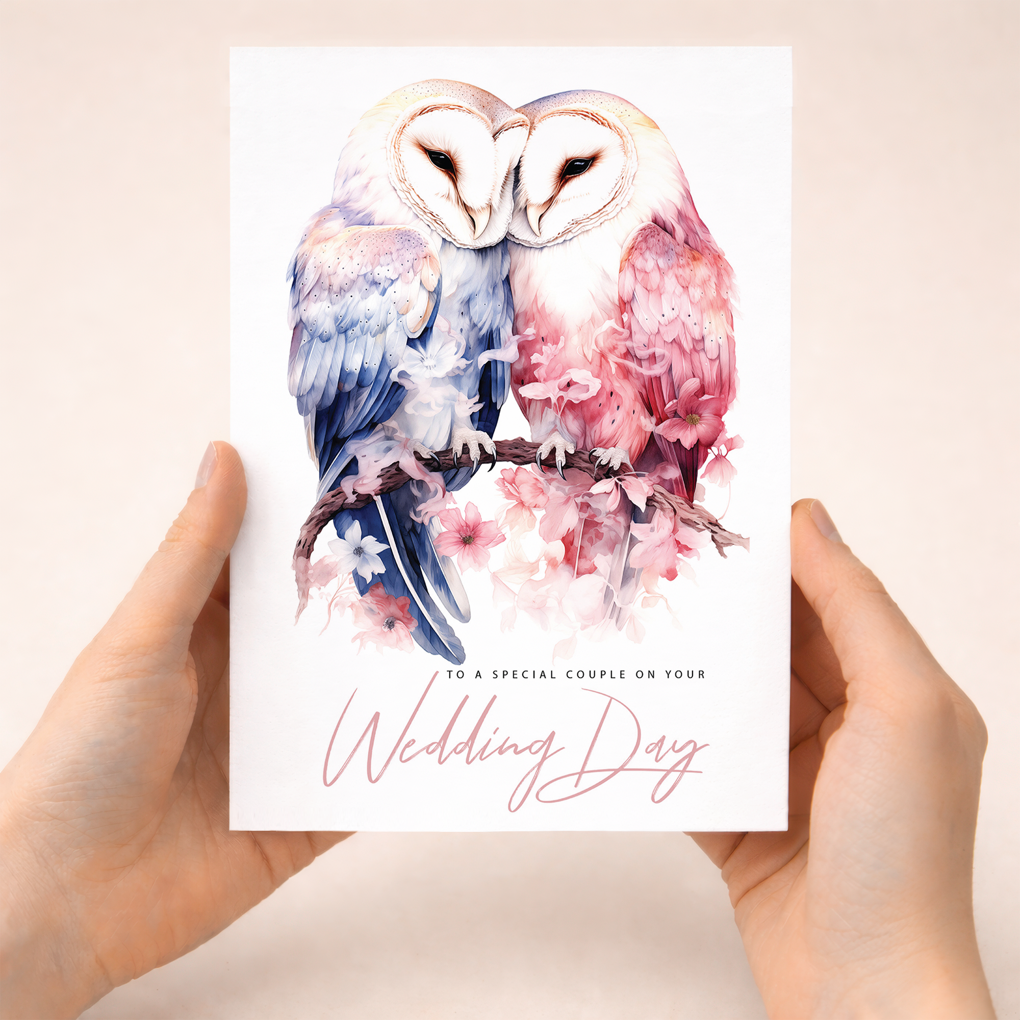 Wedding Card Love Birds for Couple Son Daughter In Law Owl Theme