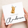 Personalised Birthday Card For Him or Her Ginger Cat Birthday Card Custom Name Birthday Card