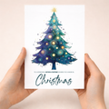 Watercolour Christmas tree greeting card for Sister and Partner.