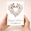 Valentine's Day Card for Husband, Unique Fox Heart Design, Special, Elegant