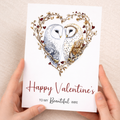 Valentine's Day Card for Wife, Unique Owl Heart Design, Special, Elegant