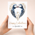 Valentine's Day Card for Wife, Unique Puffin Heart Design, Special, Elegant