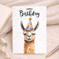Llama Birthday Card for Him or Her featuring a fun llama illustration for a birthday gift.