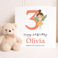 Personalised Fairy Birthday Card for Girls Ages 3 4 5 6 – Cute Magical Design, Kids Birthday Card, Forest Fairy Theme