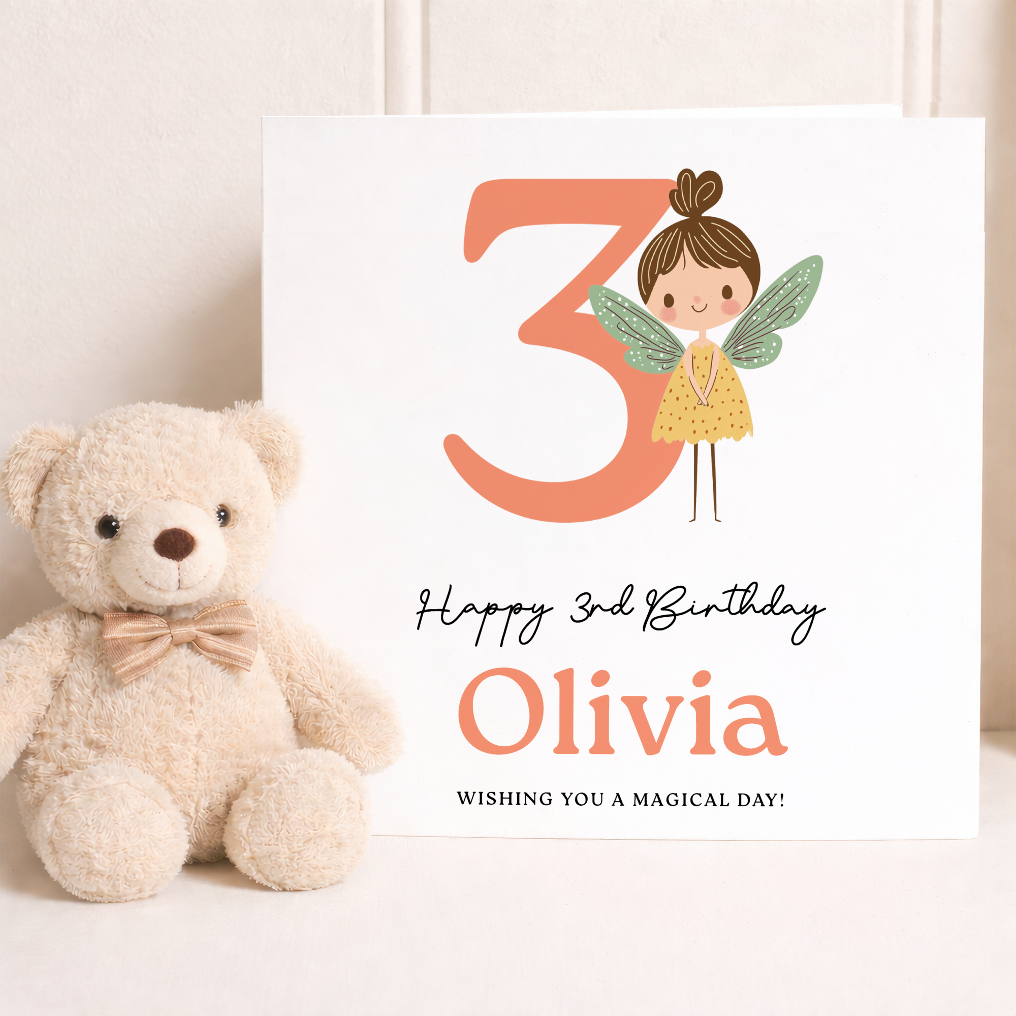 Personalised Fairy Birthday Card for Girls Ages 3 4 5 6 – Cute Magical Design, Kids Birthday Card, Forest Fairy Theme