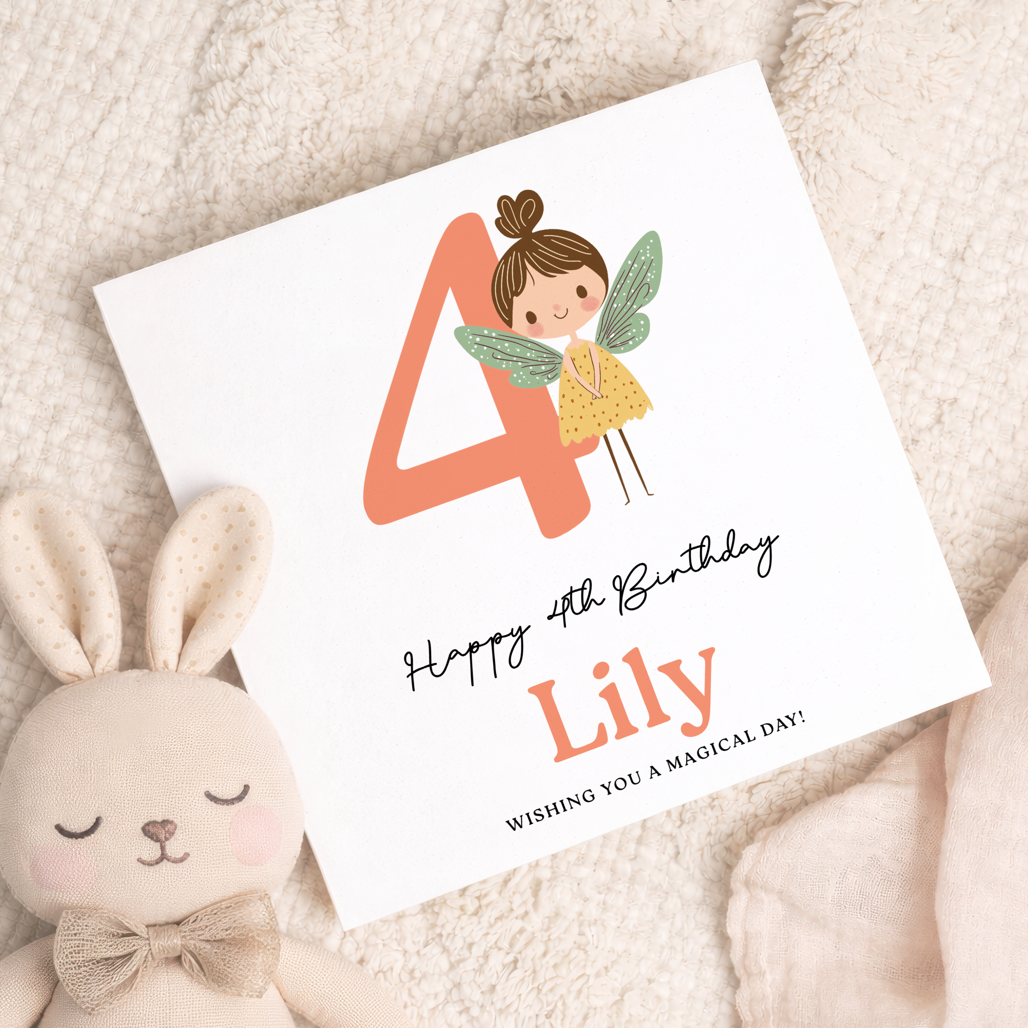 Personalised Fairy Birthday Card for Girls Ages 3 4 5 6 – Cute Magical Design, Kids Birthday Card, Forest Fairy Theme