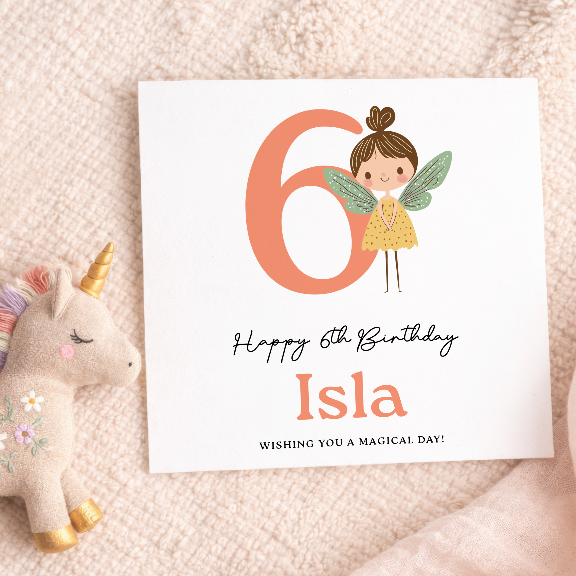 Personalised Fairy Birthday Card for Girls Ages 3 4 5 6 – Cute Magical Design, Kids Birthday Card, Forest Fairy Theme
