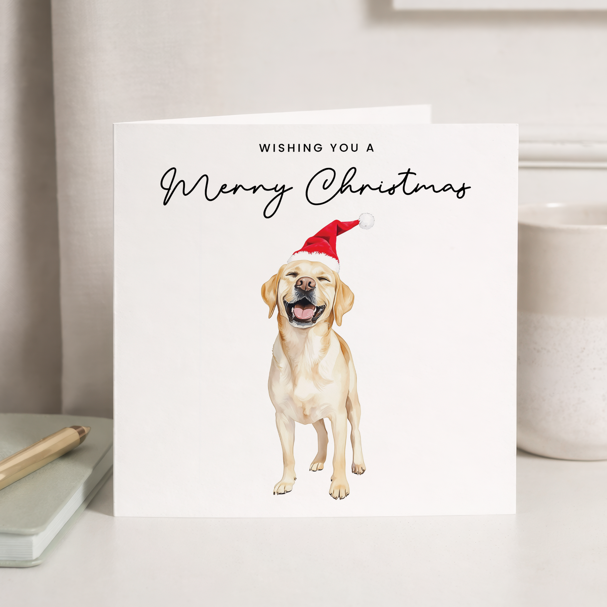Labrador Dog Christmas Card – Cute Dog Lover Christmas Card – Eco Friendly “Merry Christmas” Card – Labrador Holiday Card