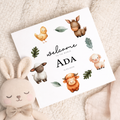 Personalised New Baby Card Farm Animals Cute Welcome To The World Card