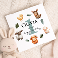 Personalised 1, 2, 3 Year Old Birthday Card For Boy of Girl Cute Farm Animal Design