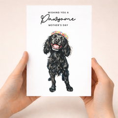 Mother's Day Card From The Dog Black Cocker Spaniel Pawsome Card For Dog Mum