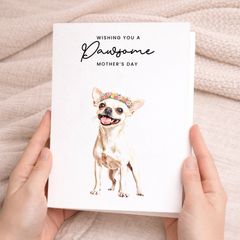 Mother's Day Card From The Dog chihuahua Pawsome Card For Dog Mum