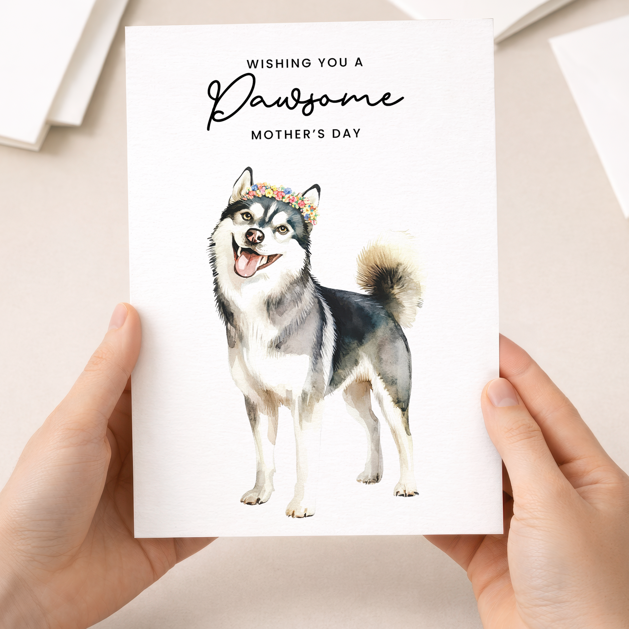 Mother's Day Card From The Dog Huskie Pawsome Card For Dog Mum