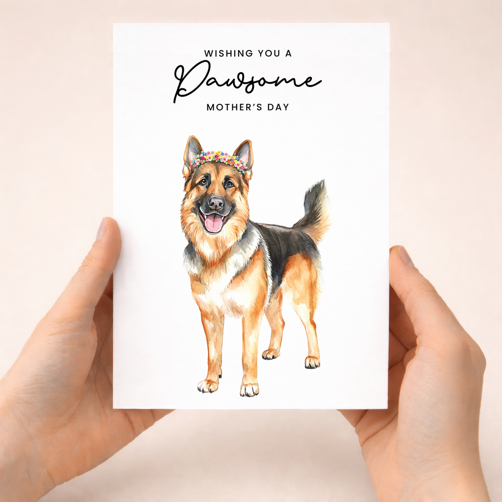 Mother's Day Card From The Dog German Shepherd Pawsome Card For Dog Mum