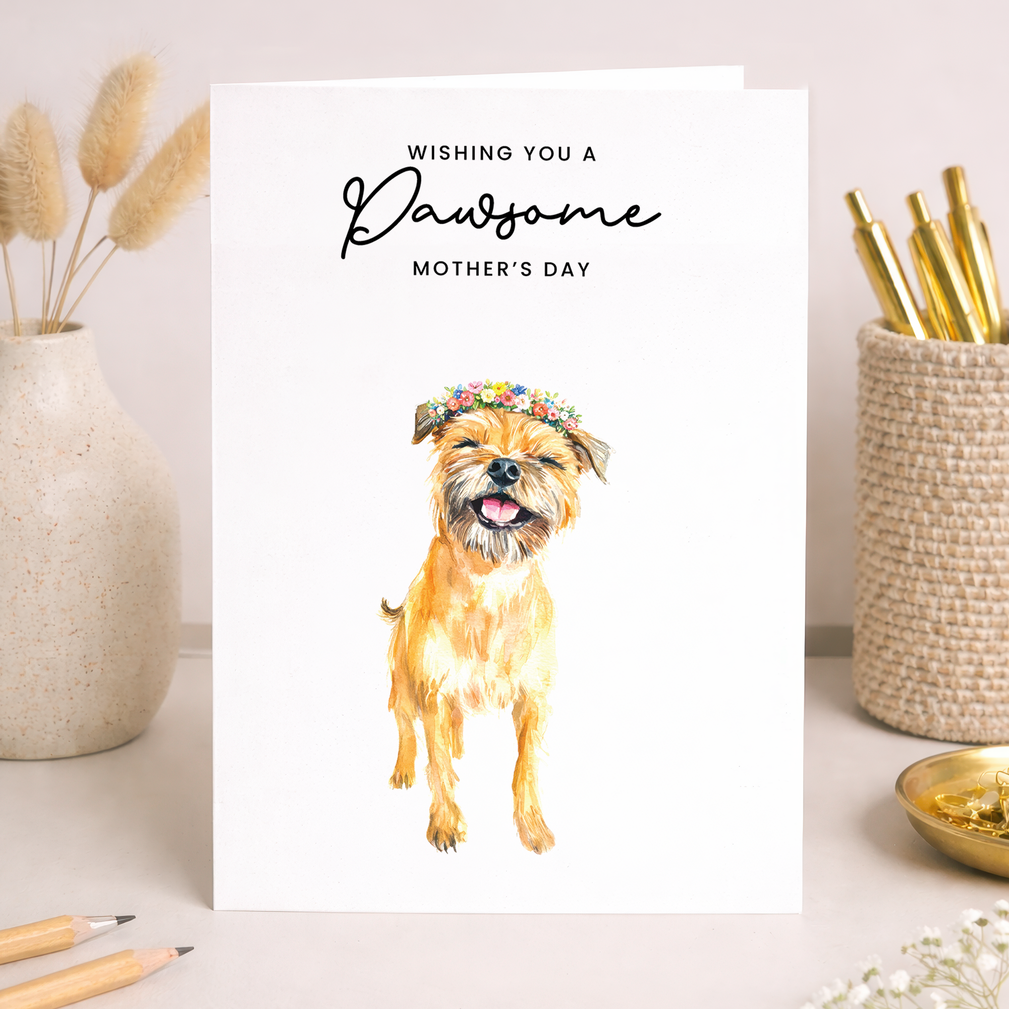 Mother's Day Card From The Dog Border Terrier Pawsome Card For Dog Mum