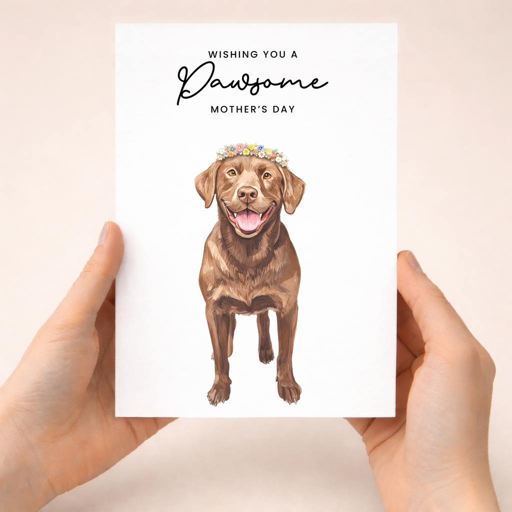 Mother's Day Card From The Dog Chocolate Labrador Pawsome Card For Dog Mum