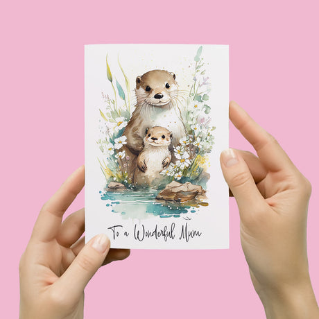 Birthday Card For Mum Card for Mothers Day Birthday Card For Her Birthday Gift For Mum Happy Birthday Card For Mum with Otter Illustration