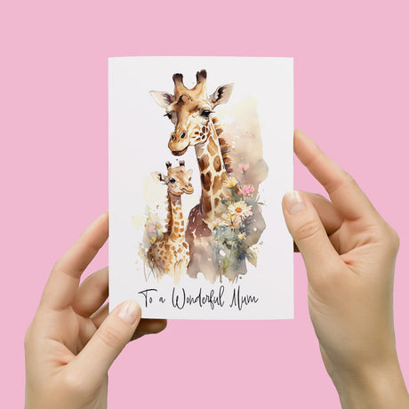 Birthday Card For Mum Card for Mothers Day Birthday Card For Her Birthday Gift For Mum Happy Birthday Card For Mum with Giraffe Illustration