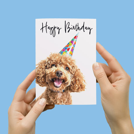 Birthday Card For Her Card For Friend Mum or Sister Birthday Card For Him Brother Dad Happy Birthday Card of Poodle Dog Fun Birthday Card