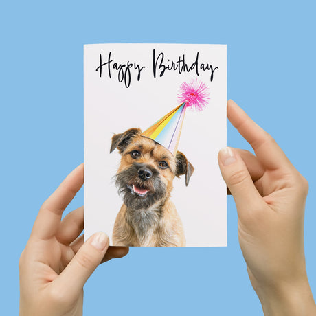 Birthday Card For Her Card For Friend Mum or Sister Birthday Card For Him Brother Dad Happy Birthday Card of Border Terrier Dog Card