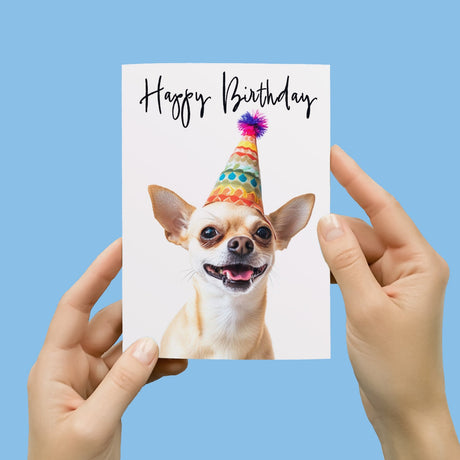 Birthday Card For Her Card For Friend Mum or Sister Birthday Card For Him Brother Dad Happy Birthday Card of Chihuahua Dog Fun Birthday Card