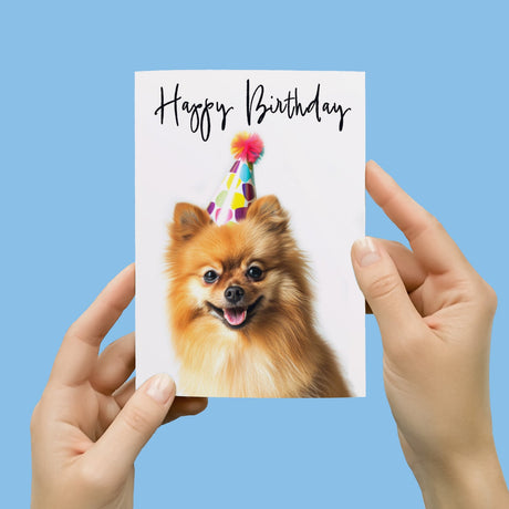 Birthday Card For Her Card For Friend Mum or Sister Birthday Card For Him Brother Dad Happy Birthday Card of Pomeranian Dog Birthday Card