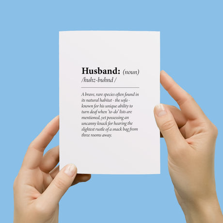 Birthday Card For Husband Fun Dictionary Quote Card For Husband Custom Message Card For Husband Funny Birthday Card For Husband
