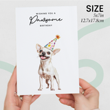 Chihuahua Birthday Card – Cute Dog Lover Card with Party Hat – Pawsome Birthday Greeting Card for Dog Owners