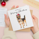 German Shepherd Dog Christmas Card – Cute Dog Lover Christmas Card – Eco Friendly “Merry Christmas” Card – German Shepherd Holiday Card