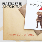 Chocolate Labrador Dog Christmas Card – Cute Dog Lover Christmas Card – Eco Friendly “Merry Christmas” Card – Chocolate Labrador Holiday Card