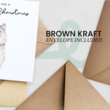 British Shorthair Cat Christmas Card – Cute Cat Lover Card – Eco Friendly “Merry Christmas” Card – Funny Pet Holiday Card