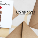 Chocolate Labrador Dog Christmas Card – Cute Dog Lover Christmas Card – Eco Friendly “Merry Christmas” Card – Chocolate Labrador Holiday Card