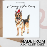German Shepherd Dog Christmas Card – Cute Dog Lover Christmas Card – Eco Friendly “Merry Christmas” Card – German Shepherd Holiday Card