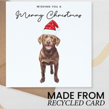 Chocolate Labrador Dog Christmas Card – Cute Dog Lover Christmas Card – Eco Friendly “Merry Christmas” Card – Chocolate Labrador Holiday Card