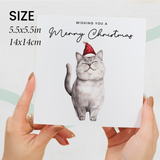 British Shorthair Cat Christmas Card – Cute Cat Lover Card – Eco Friendly “Merry Christmas” Card – Funny Pet Holiday Card