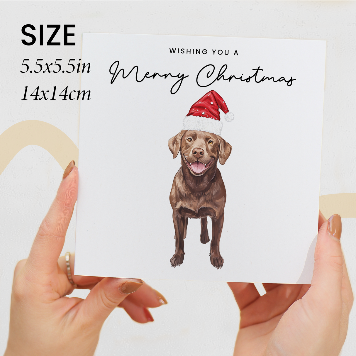 Chocolate Labrador Dog Christmas Card – Cute Dog Lover Christmas Card – Eco Friendly “Merry Christmas” Card – Chocolate Labrador Holiday Card