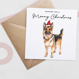 German Shepherd Dog Christmas Card – Cute Dog Lover Christmas Card – Eco Friendly “Merry Christmas” Card – German Shepherd Holiday Card