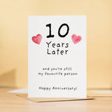 10th Wedding Anniversary Card Wife Husband Boyfriend Girlfriend 10 Year