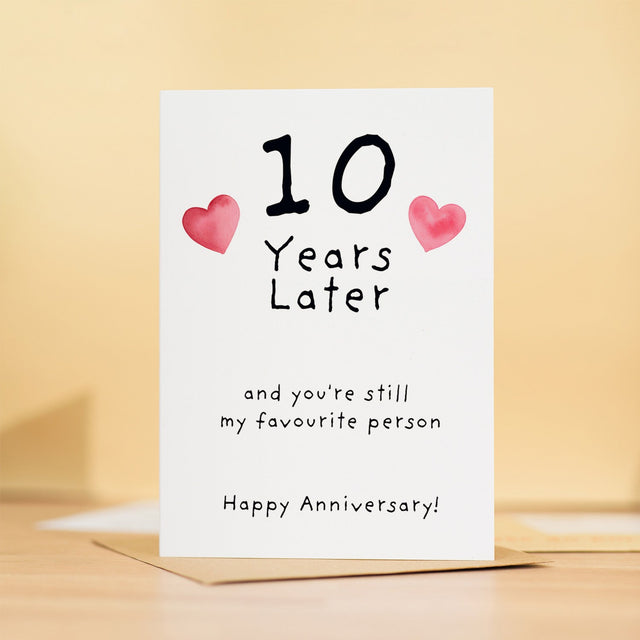 10th Wedding Anniversary Card Wife Husband Boyfriend Girlfriend 10 Year
