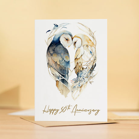 50th Anniversary Card for Husband Wife Fifty Year Wedding Card