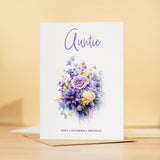 Auntie Birthday Card Luxury Flower Design For Her Loved One Auntie