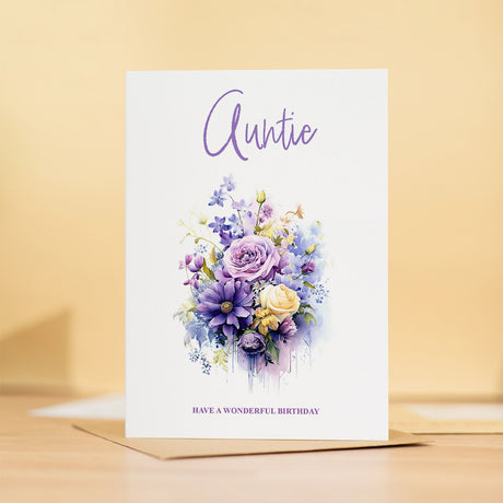 Auntie Birthday Card Luxury Flower Design For Her Loved One Auntie