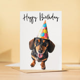 Birthday Card for Her Him Friend Mum Dad Sister Brother Dachsund Dog Fun Card