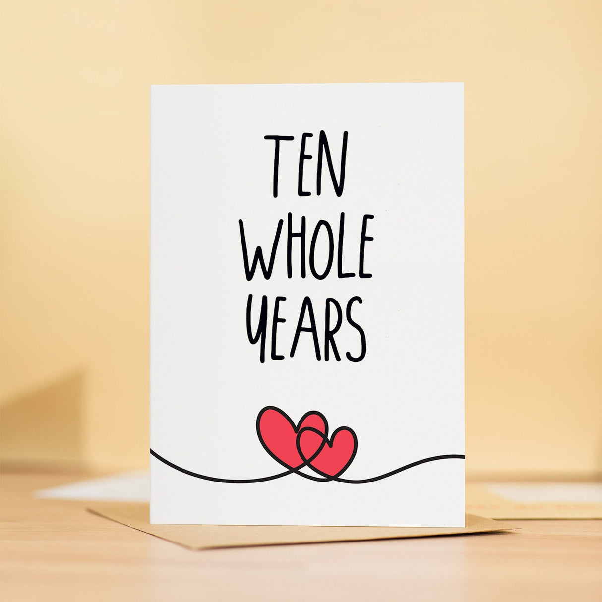 10 Year Anniversary Card for Husband Wife Boyfriend Girlfriend Tenth Celebration