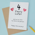 4th Wedding Anniversary Card For Wife Anniversary Card for Husband 4 Year Anniversary Card For Boyfriend or Girlfriend Forth Anniversary