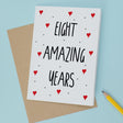 8 Year Anniversary Card for Wife Husband Boyfriend Girlfriend Wedding