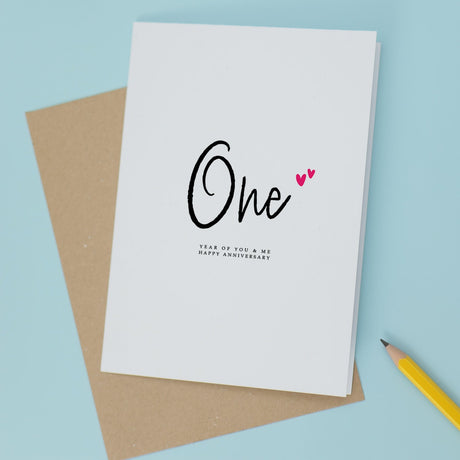 1 Year Anniversary Card for Husband Boyfriend Girlfriend Wife Wedding