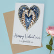 Valentine's Day Card for Wife, Unique Giraffe Heart, Special, Elegant Design