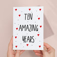 10 Year Anniversary Card for Wife Husband Boyfriend Girlfriend Tenth Wedding
