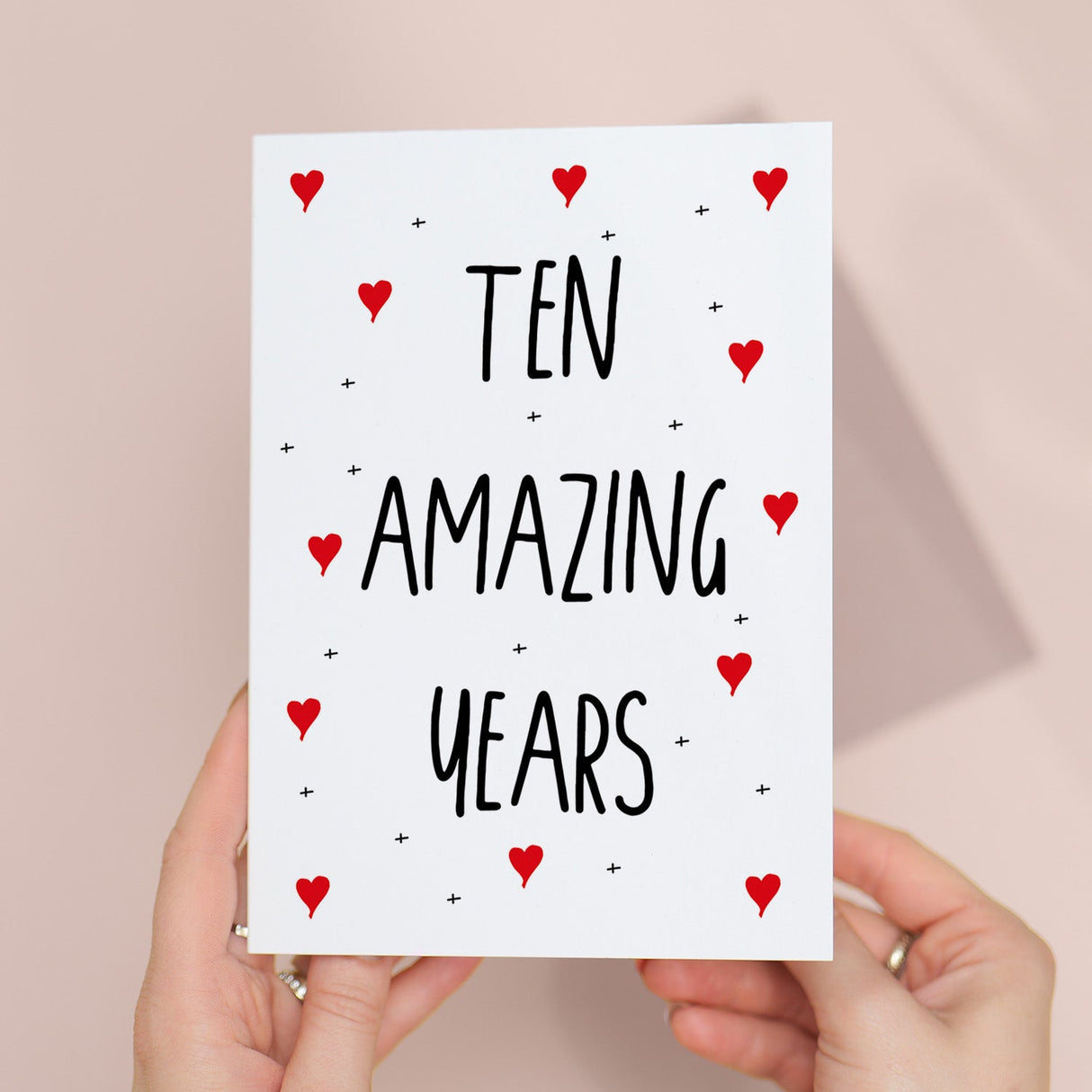 10 Year Anniversary Card for Wife Husband Boyfriend Girlfriend Tenth Wedding
